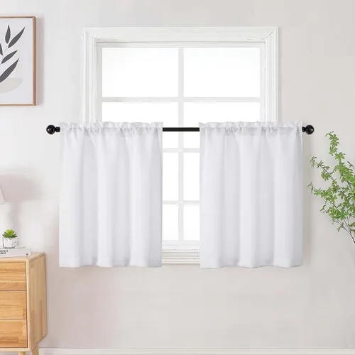 Vista 60 de Cortinas de lino para dormitorio y sala de estar de 96 pulgadas de largo, juego de 2 paneles, con bolsillo para cortinero, filtrado de luz, textura