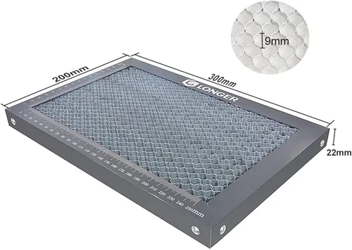 Vista 2 de Cama más larga del laser del panal, mesa de trabajo de 11.811 x 7.874 in