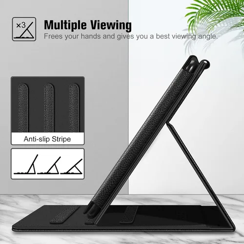Vista 4 de Fintie Funda para tableta Amazon Fire HD 10 (13ª/11ª generación, versión 2023/2021) – Funda de soporte multiángulo con bolsillo de encendido y Negro
