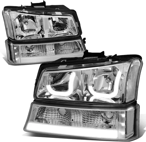 Vista 8 de Auto Dynasty Conjunto de faros LED DRL compatible con Chevy Avalanche Silverado 1500-3500 2003-2007, repuesto de faros delanteros laterales