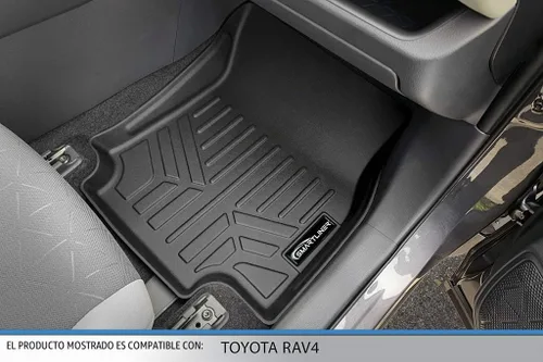 Vista 3 de SMARTLINER Juego de alfombrillas de 2 filas para todo tipo de clima, compatibles con Toyota RAV4 2019-2025