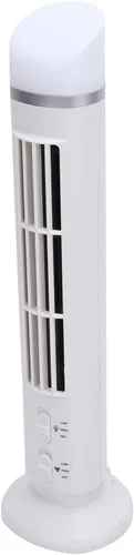 Vista 3 de Zerodis Tower Fan Bladeless USB Desk Fan, 34dB Quiet (White)