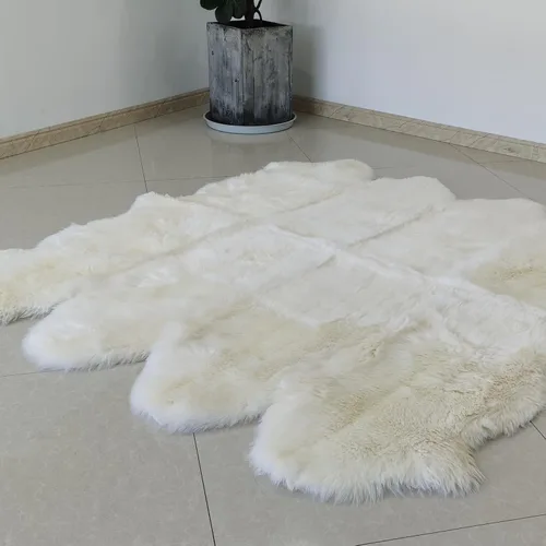 Vista 7 de Champlus Alfombra Genuina de Piel de Oveja Merino Australiana, 2.3x3.3 pies Alfombra de Piel con Pelo de Oveja, Alfombra de Área de Piel de Cordero