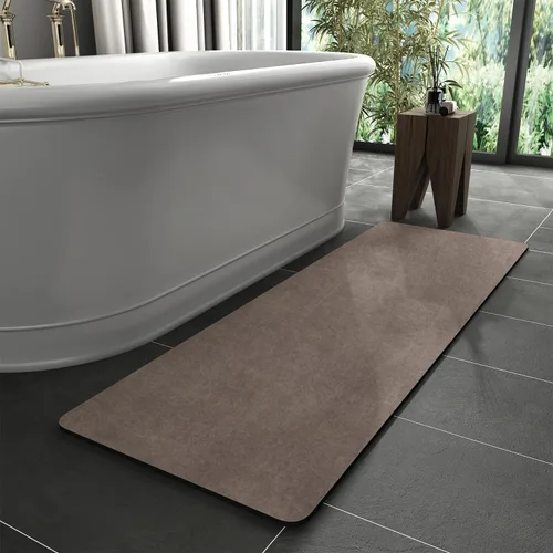 Vista 41 de MontVoo -Tapete de baño-Alfombras de baño delgadas antideslizantes para debajo de la puerta- Superficie de gamuza sintética absorbente, de secado