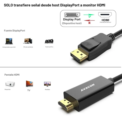 Vista 2 de BENFEI 4K DisplayPort to HDMI 3 Feet Cable Negro