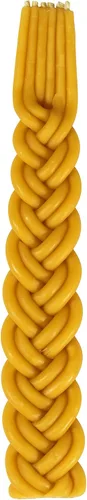 Vista 8 de Vela Havdalah trenzada de cera de abejas – Trenza gruesa y redonda – Cera de abejas bañada a mano – 2 x 11 pulgadas – Regalo de Shabat Judaica – por