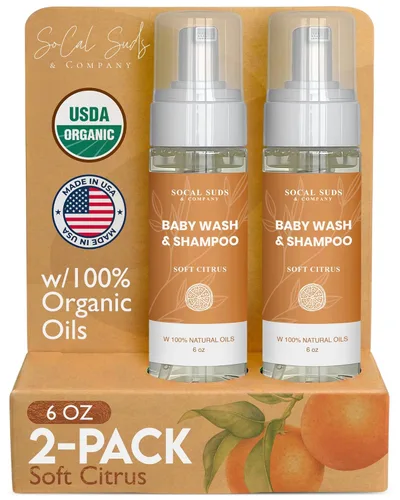 Vista 11 de SoCal Suds & Company Champú y gel de baño orgánico 2 en 1 para bebés y gel de baño, jabón de Castilla, jabón corporal suave y champú para pieles