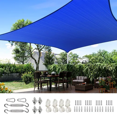 Vista 16 de Quictent Toldo rectangular de polietileno de alta densidad de 6.53 oz, 98% de bloqueo UV, para patio, jardín, cubierta comercial con kit de Marrón