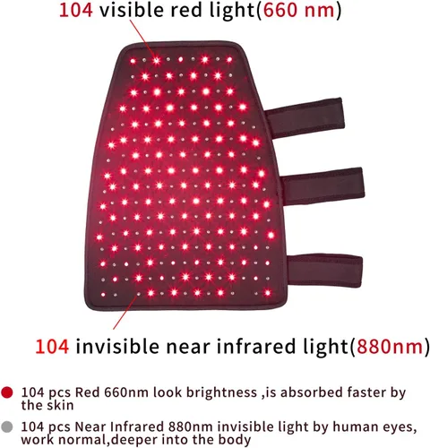 Vista 7 de DGXINJUN Dispositivos de terapia de luz roja 880nm infrarrojo cercano LED Becerro Brazo Músculo Alivio del Dolor Envoltura para Calambres