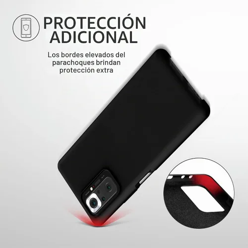 Vista 5 de kwmobile Funda compatible con Xiaomi Redmi Note 10 Pro - Funda de silicona TPU con acabado suave - Negro