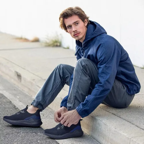 Vista 5 de Akk Zapatos deportivos para caminar para hombre, para correr, tenis para entrenamiento, atletismo, gimnasio, sin cordones, cómodos, transpirables