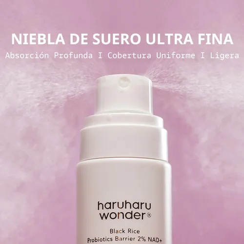 Vista 8 de HARUHARU Wonder Black Rice Probiotics 2% NAD+ Serum Mist, Bruma ultrafina, hidratante y rellenante, soporte de barrera, para piel sensible