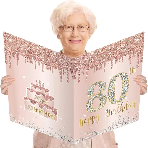 Vista 7 de Tarjeta grande de cumpleaños de 15 años con sobre, tarjeta de feliz cumpleaños 15 jumbo para niña, tarjetas de felicitación extra grandes para libro