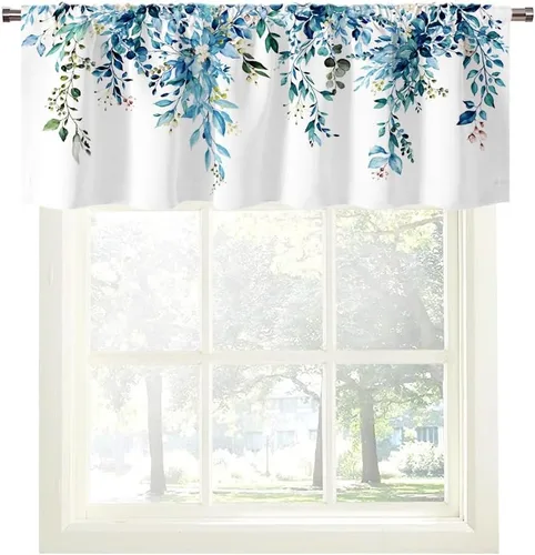 Vista 12 de Cortinas de cocina de estilo granja occidental con bolsillo para cortinero, pequeñas y cortas, estilo café rústico, cabaña, puerta de granero