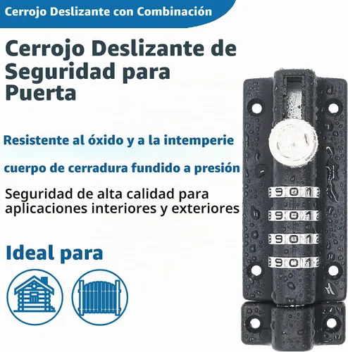 Vista 2 de Cerradura de seguridad de combinación para puerta, V·RESOURCING Cerradura de puerta de alta seguridad con esfera de 4 dígitos para cobertizos 1