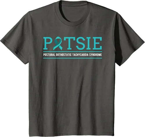 Vista 31 de POTS Dysautonomia Turquoise Ribbon Autonomic Dysfunction T-Shirt Asphalt Grey
