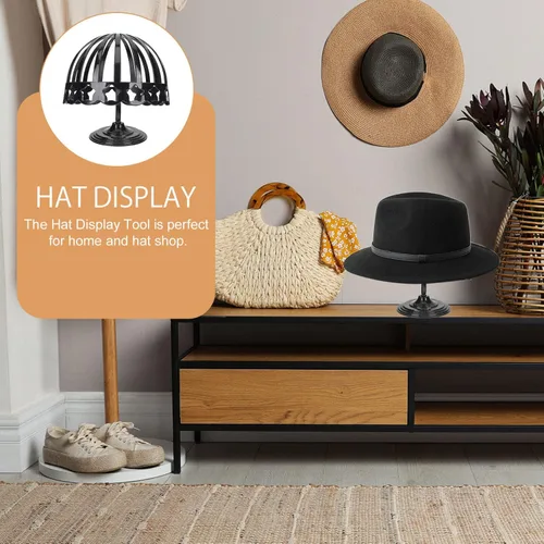 Vista 9 de Cabilock Soporte de exhibición de sombrero de 2 piezas para tienda casera