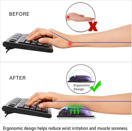 Vista 5 de ArtSo - Reposamuñecas mejorado para el teclado y la alfombrilla del mouse, almohadilla de gel ergonómica con base de goma antideslizante