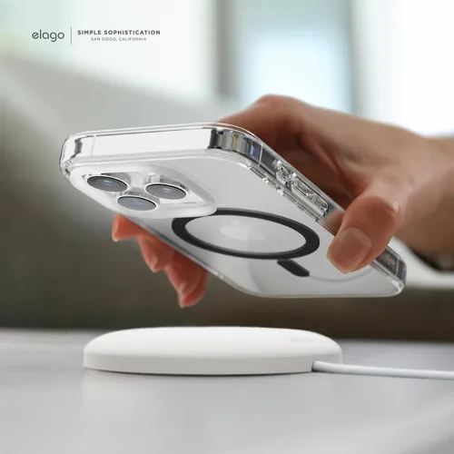 Vista 8 de elago Funda magnética híbrida transparente compatible con iPhone 15 Pro, compatible con MagSafe, 6.1 pulgadas, protección contra caídas de grado