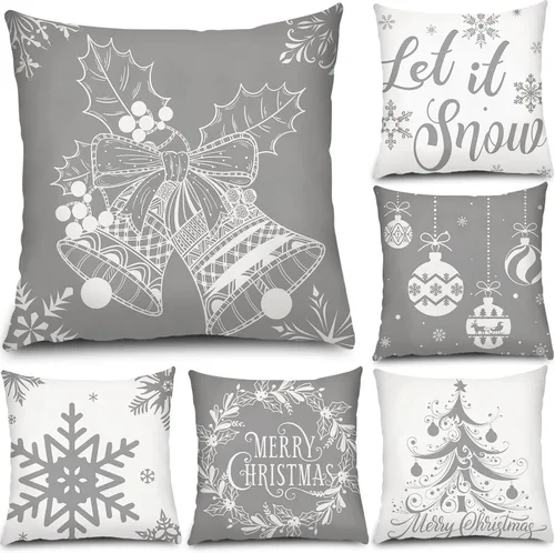 Vista 8 de Tatuo 6 fundas de almohada navideñas fundas de cojín decoración funda de almohada navideña decoración navideña funda de almohada decorativa