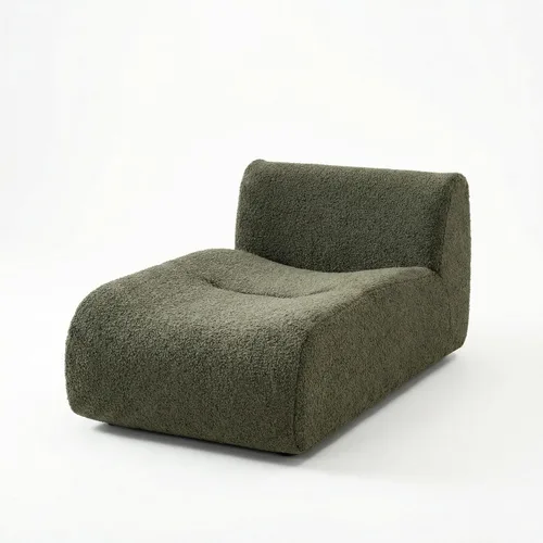 Vista 19 de Sofá individual modular curvado, sofá sherpa de espuma de 33 pulgadas, cómodos sofás de peluche para espacios pequeños, sofás modulares modernos