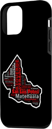 Vista 2 de iPhone 12 mini San Luis Potosí México Mapa Camiseta Ciudades Y Municipios Case