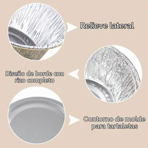 Vista 3 de 150 tazas de papel de aluminio para hornear de 3 onzas, forros desechables de aluminio para cupcakes, papel de aluminio, moldes de papel plateado