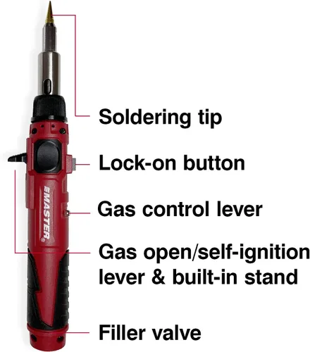 Vista 4 de Master Appliance PI-20SiK Kit profesional de soldadura de butano inalámbrico [estación de soldadura portátil y herramienta de calor] - Autoencendido
