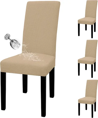 Vista 48 de Easy-Going - Juego de 2 fundas para sillas de comedor 100% impermeables, de tela Jacquard elástica, fundas protectoras removibles y lavables