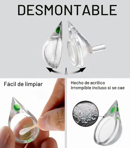 Vista 5 de Aquatic CO2 Drop Checker Forma Desmontable de Gota de Lágrima Sin Solución, Versión Actualizada Comprobador de caídas