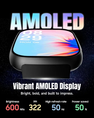 Vista 2 de Reloj inteligente para mujeres y hombres, Android y iPhone, pantalla AMOLED Ultra HD de 1.85 pulgadas, batería de 10 días, resistente al agua de 3