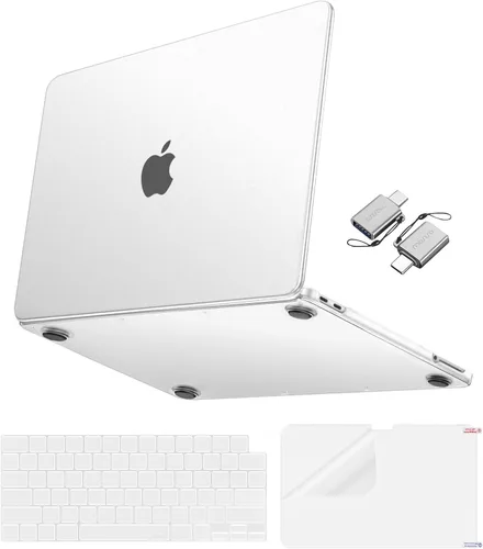 Vista 16 de MOSISO Compatible con MacBook Neo Case 13 pulgadas 2026 A3404 A18 Pro Chip Índigo transparente