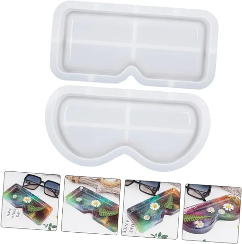 Vista 2 de Moldes de silicona para vasos, 2 piezas, moldes de fundición de epoxi, accesorios de cuentas de purpurina