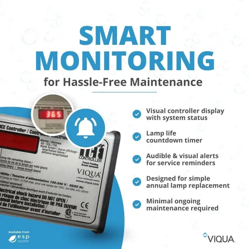 Vista 6 de VIQUA Sistema de agua ultravioleta de acero inoxidable VH200 Home - 9 GPM 35W