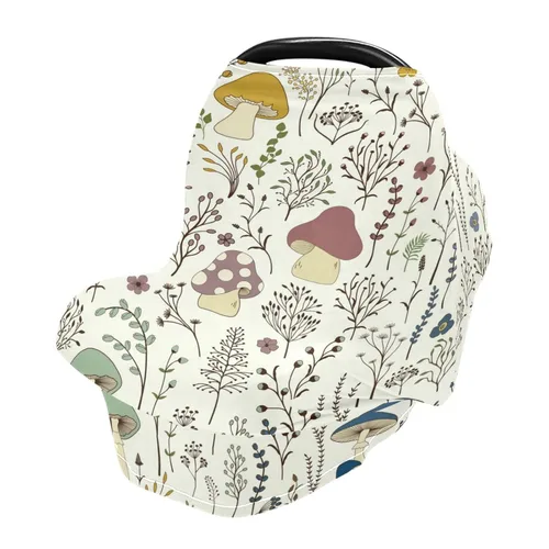 Vista 9 de Moudou Funda de asiento de coche para bebé, color rojo, suave, elástica, cubierta de toldo para asiento de automóvil, funda de lactancia para recién