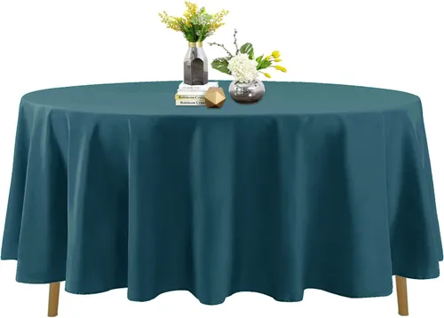 Vista 62 de Mantel de poliéster lavable de 132 pulgadas, resistente a las manchas y a las arrugas, mantel decorativo para mesa de comedor, fiestas de bufé