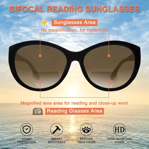 Vista 4 de 4 Pack Bifocal Reading Sunglasses for Women Men Fashion UV400 Protection Sun Readers Outdoor Eyewear