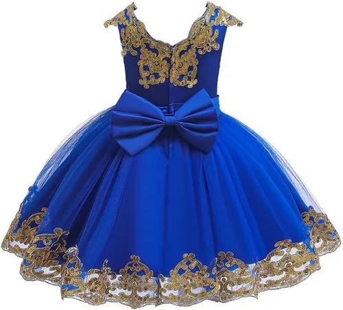 Vista 2 de ODASDO Vestido de niña de flores para niños, con lentejuelas, lazo, tutú, princesa, boda, dama de honor, fiesta de cumpleaños, desfile, 6M-11T