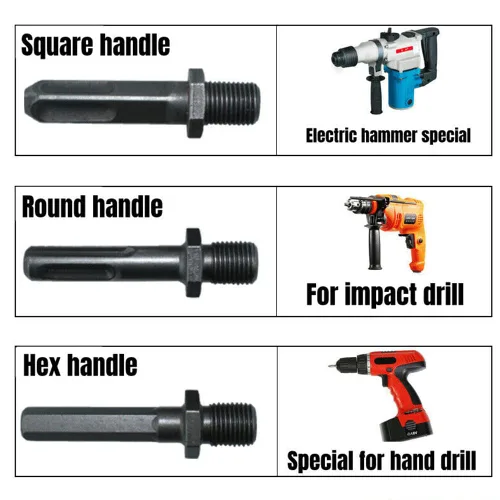 Vista 3 de Drill Bits Sets,Carving Tools,4pcs Firewood Log Splitter Wood Bit Heavy Duty Electric Drills Screw Cone Driver Removable 32mm + 3 Handles