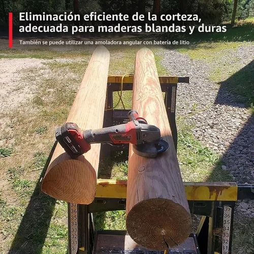 Vista 8 de OBA Juego de discos de tallado de madera, 3 piezas, 4-1/2 pulgadas, juegos de muelas de madera con eje de 5/8 pulgadas para amoladora angular