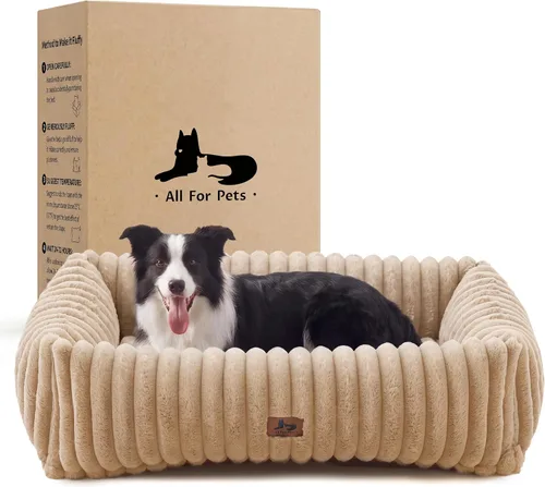 Vista 20 de Cama lavable para perros pequeños y medianos, cama rectangular ortopédica de forro polar de pana para mascotas con funda extraíble y parte inferior