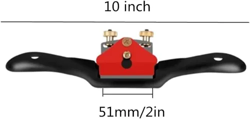 Vista 2 de ATPCOOK - Plano de radios ajustables de 10 pulgadas con base plana, hoja de metal para madera, herramienta de mano para carpintería