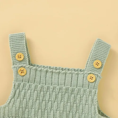 Vista 3 de JNBLDA Mameluco de punto para bebé niña, ropa para recién nacido, traje sin mangas con gorro