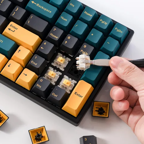 Vista 3 de BOYI TK96 Teclado de modo triple intercambiable en caliente 90% RGB, 2.4 GHzBluetooth 5.0teclado con cable, teclado N-Key Rollover personalizado