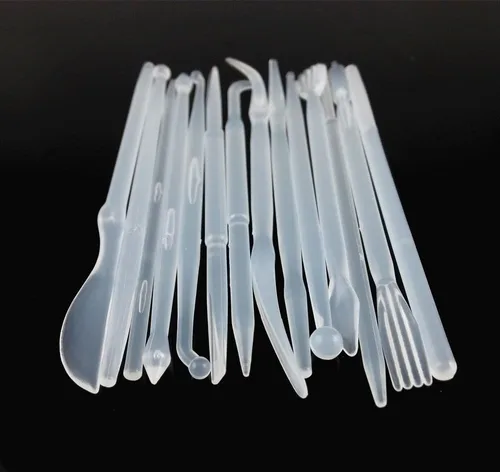 Vista 17 de yueton Juego de 14 piezas de plástico para manualidades de arcilla para modelar y esculpir (blanco)