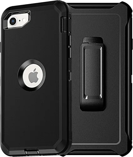 Vista 6 de YmhxcY Funda para iPhone SE 2022/2020, iPhone 8/7 con protector de pantalla integrado a prueba de caídas, 3 capas de cubierta duradera, a prueba