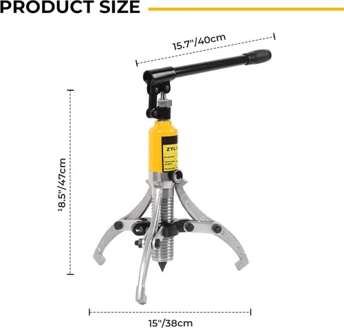 Vista 7 de Doppy Extractor de engranajes hidráulicos de 5 toneladas, separador de cubo de cojinete de 2 o 3 mordazas ajustable, para tirar de bujes