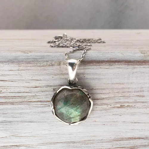 Vista 13 de 925 Sterling Silver Gemstone Necklace Women - Gemstone Pendant Necklace Silver- Birthstone Necklace - Silver Jewelry for Women- Minimalist Jewelry