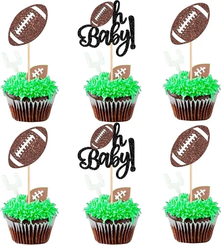 Vista 11 de Rsstarxi 1 paquete de decoración de pastel de fútbol americano de feliz cumpleaños, decoración de pastel de fútbol americano para amantes