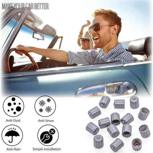 Vista 71 de 10 piezas de tapas de válvula de neumático TPMS con vástago largo, tapas de válvula de rueda de plástico negro para TPMS TR20008, tapas de vástago